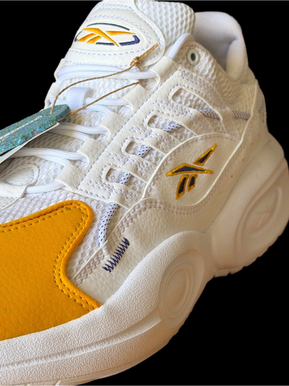 Reebok A.I. SOLUTION Mid White & Yellow Athletic Sneakers *NEW* men’s size 11 🦅 - Picture 12 of 15